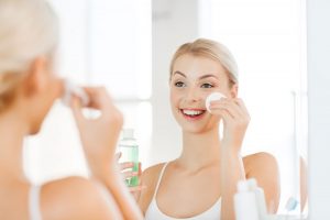 woman using a toner